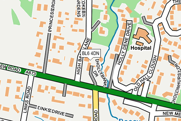 BL6 4DN map - OS OpenMap – Local (Ordnance Survey)