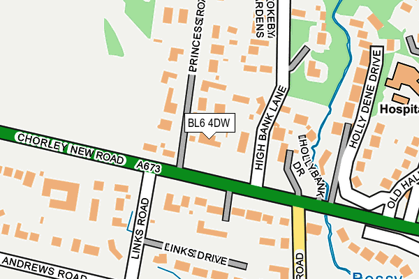 BL6 4DW map - OS OpenMap – Local (Ordnance Survey)