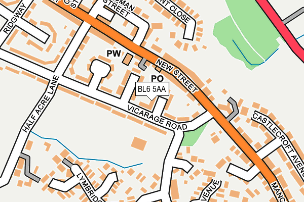 BL6 5AA map - OS OpenMap – Local (Ordnance Survey)