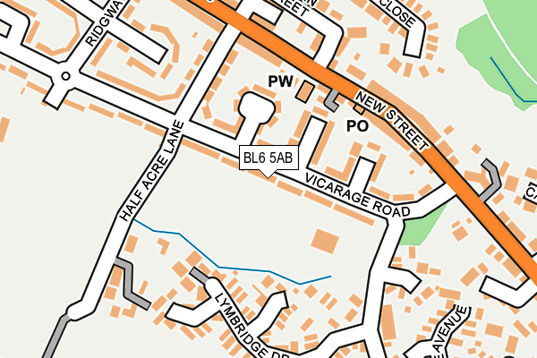 BL6 5AB map - OS OpenMap – Local (Ordnance Survey)