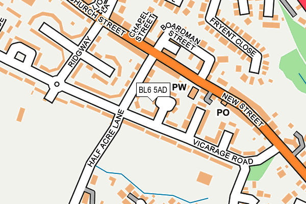 BL6 5AD map - OS OpenMap – Local (Ordnance Survey)
