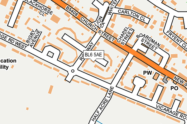 BL6 5AE map - OS OpenMap – Local (Ordnance Survey)