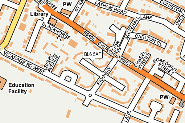 BL6 5AF map - OS OpenMap – Local (Ordnance Survey)