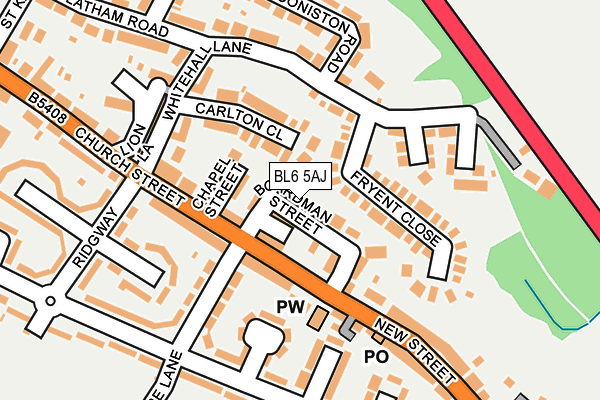 BL6 5AJ map - OS OpenMap – Local (Ordnance Survey)