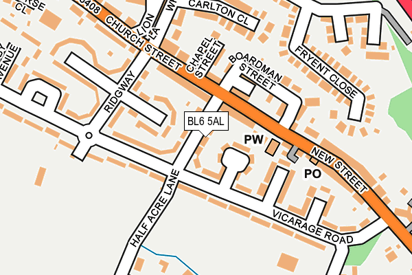 BL6 5AL map - OS OpenMap – Local (Ordnance Survey)