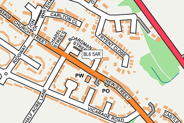 BL6 5AR map - OS OpenMap – Local (Ordnance Survey)