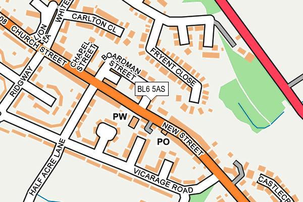 BL6 5AS map - OS OpenMap – Local (Ordnance Survey)