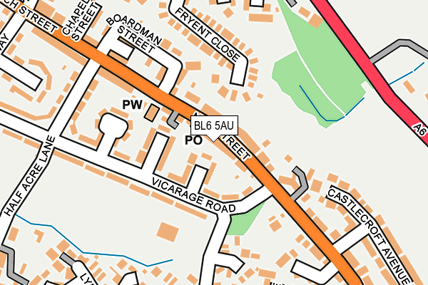 BL6 5AU map - OS OpenMap – Local (Ordnance Survey)