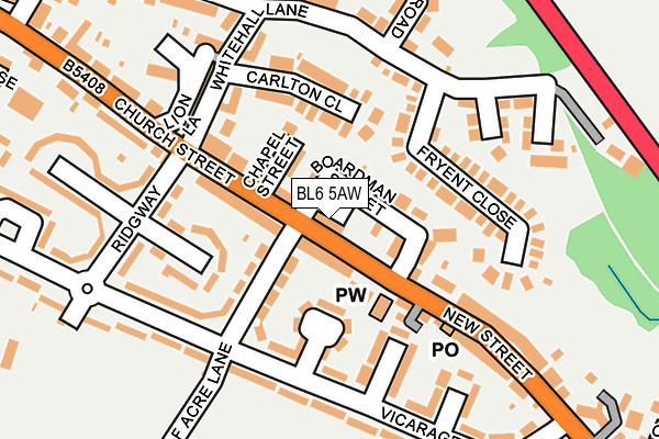 BL6 5AW map - OS OpenMap – Local (Ordnance Survey)