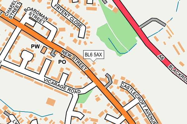 BL6 5AX map - OS OpenMap – Local (Ordnance Survey)