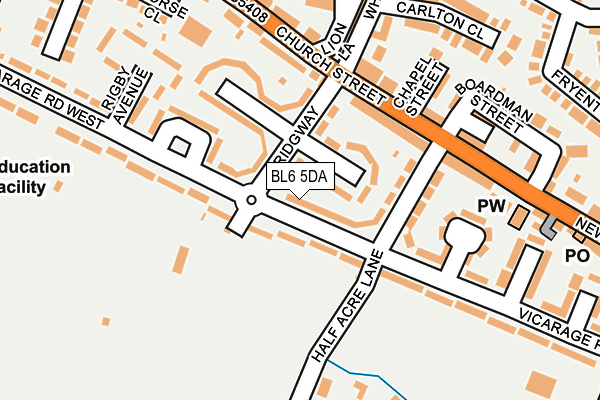 BL6 5DA map - OS OpenMap – Local (Ordnance Survey)