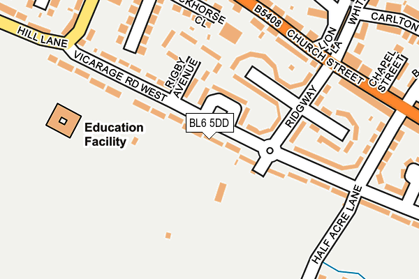 BL6 5DD map - OS OpenMap – Local (Ordnance Survey)