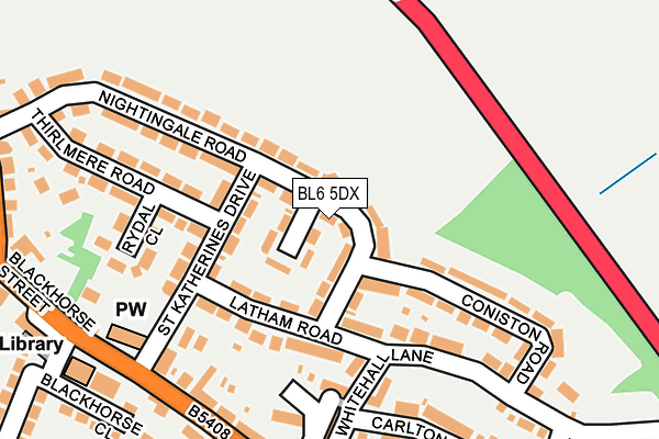 BL6 5DX map - OS OpenMap – Local (Ordnance Survey)