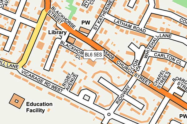 BL6 5ES map - OS OpenMap – Local (Ordnance Survey)