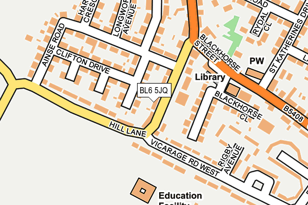 BL6 5JQ map - OS OpenMap – Local (Ordnance Survey)