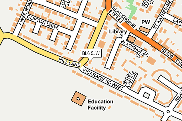 BL6 5JW map - OS OpenMap – Local (Ordnance Survey)