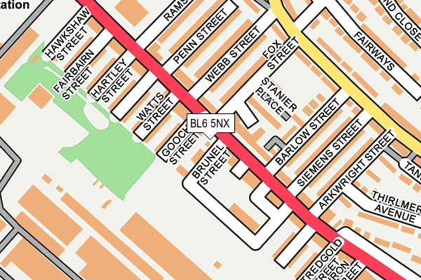 BL6 5NX map - OS OpenMap – Local (Ordnance Survey)