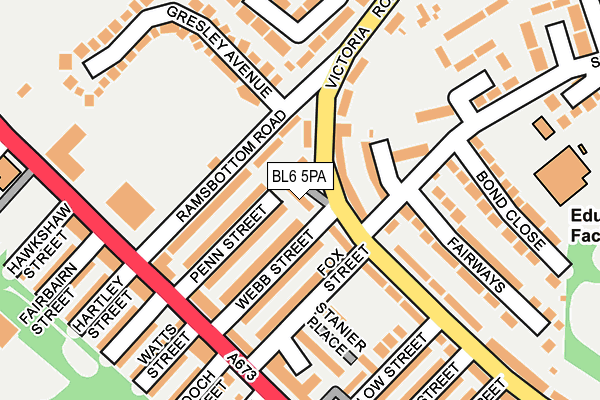 BL6 5PA map - OS OpenMap – Local (Ordnance Survey)