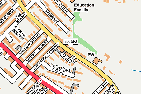 BL6 5PJ map - OS OpenMap – Local (Ordnance Survey)