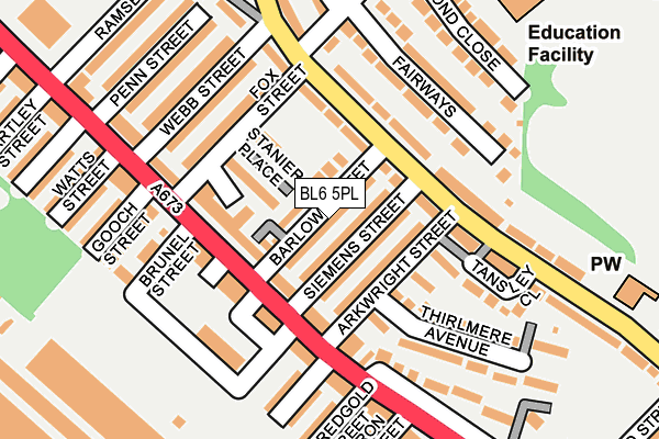 BL6 5PL map - OS OpenMap – Local (Ordnance Survey)