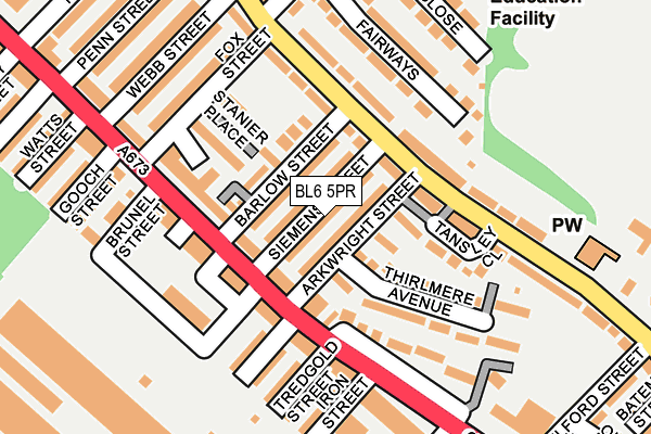 BL6 5PR map - OS OpenMap – Local (Ordnance Survey)