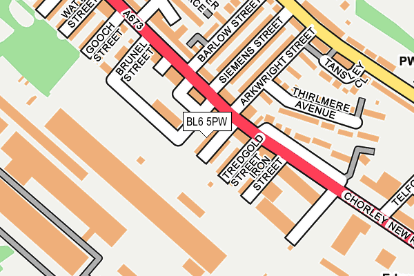 BL6 5PW map - OS OpenMap – Local (Ordnance Survey)