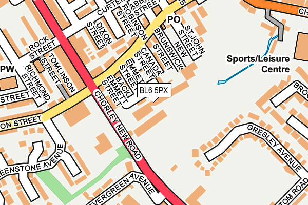 BL6 5PX map - OS OpenMap – Local (Ordnance Survey)