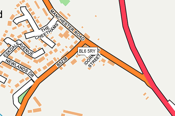 BL6 5RY map - OS OpenMap – Local (Ordnance Survey)