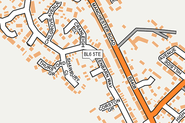 BL6 5TE map - OS OpenMap – Local (Ordnance Survey)