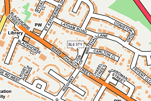 BL6 5TY map - OS OpenMap – Local (Ordnance Survey)