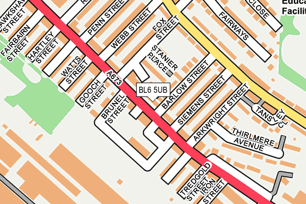 BL6 5UB map - OS OpenMap – Local (Ordnance Survey)