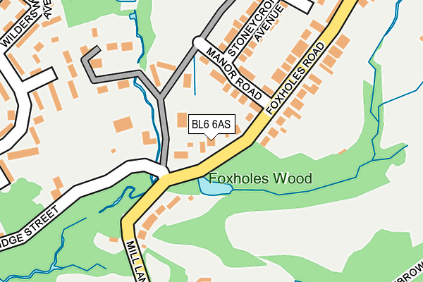 BL6 6AS map - OS OpenMap – Local (Ordnance Survey)