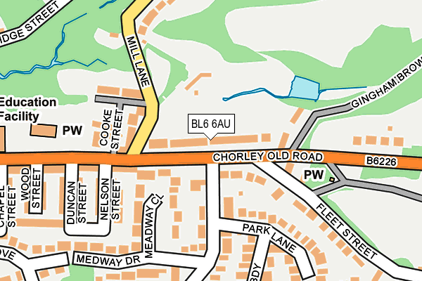 BL6 6AU map - OS OpenMap – Local (Ordnance Survey)