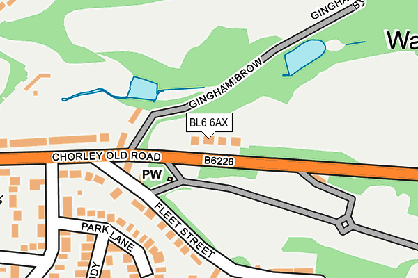 BL6 6AX map - OS OpenMap – Local (Ordnance Survey)