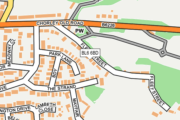 BL6 6BD map - OS OpenMap – Local (Ordnance Survey)