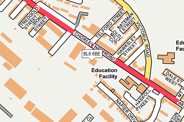 BL6 6BE map - OS OpenMap – Local (Ordnance Survey)