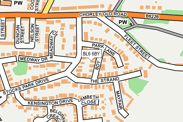 BL6 6BY map - OS OpenMap – Local (Ordnance Survey)