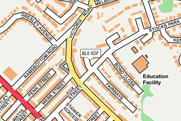 BL6 6DF map - OS OpenMap – Local (Ordnance Survey)