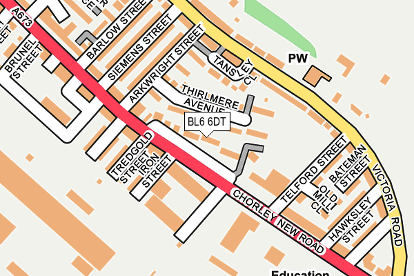 BL6 6DT map - OS OpenMap – Local (Ordnance Survey)