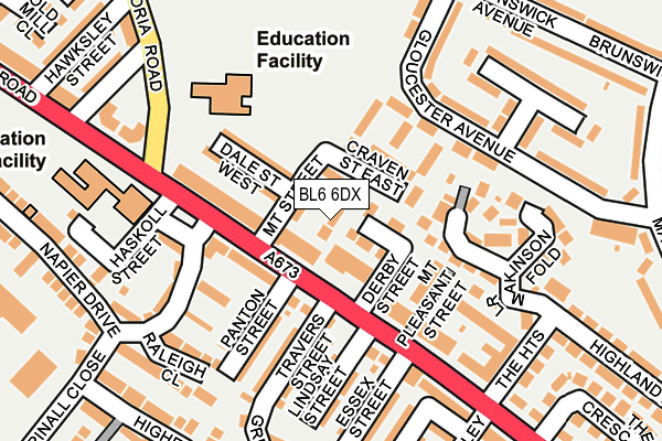 BL6 6DX map - OS OpenMap – Local (Ordnance Survey)