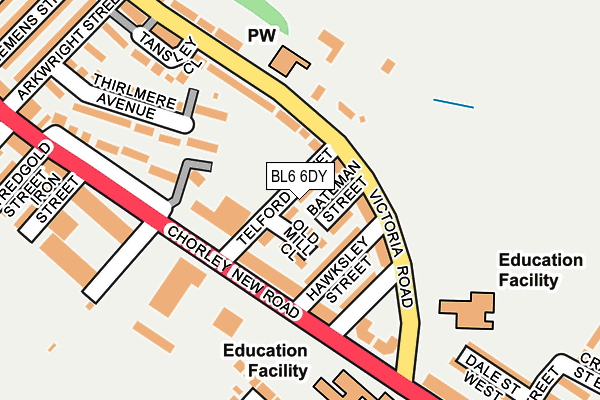 BL6 6DY map - OS OpenMap – Local (Ordnance Survey)