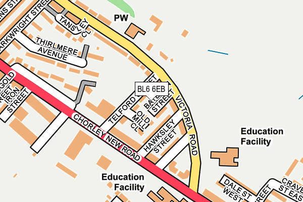 BL6 6EB map - OS OpenMap – Local (Ordnance Survey)