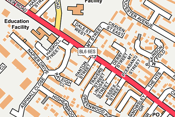 BL6 6ES map - OS OpenMap – Local (Ordnance Survey)