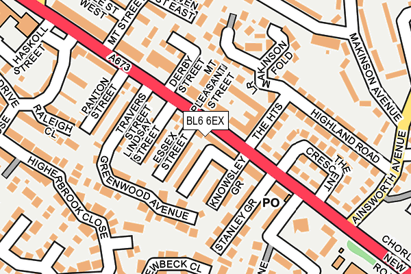 BL6 6EX map - OS OpenMap – Local (Ordnance Survey)