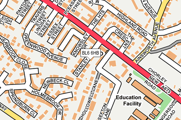 BL6 6HB map - OS OpenMap – Local (Ordnance Survey)