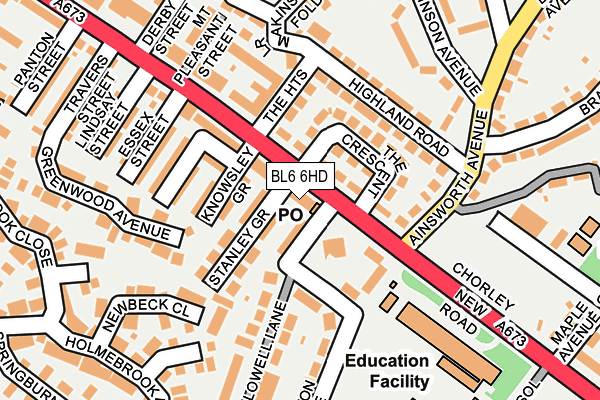 BL6 6HD map - OS OpenMap – Local (Ordnance Survey)