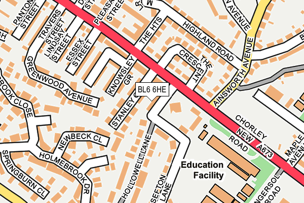 BL6 6HE map - OS OpenMap – Local (Ordnance Survey)