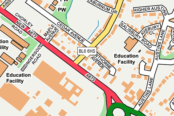 BL6 6HS map - OS OpenMap – Local (Ordnance Survey)