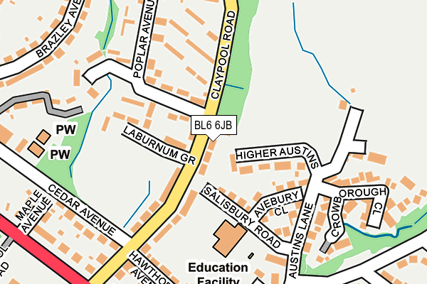 BL6 6JB map - OS OpenMap – Local (Ordnance Survey)