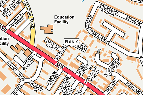 BL6 6JX map - OS OpenMap – Local (Ordnance Survey)